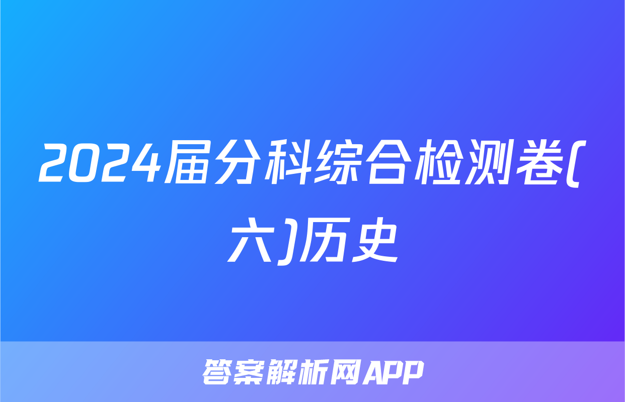 2024届分科综合检测卷(六)历史